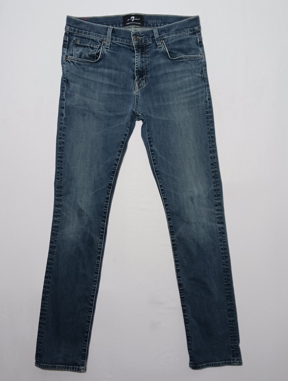 7 For All Mankind Mens Paxtyn Skinny Jeans 31X32 Luxe Performance Blue Denim